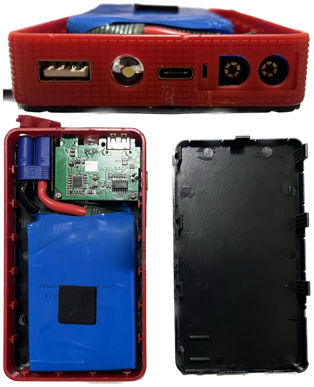 Exploring the jump starter with 4 small batteries can output 200A large current!